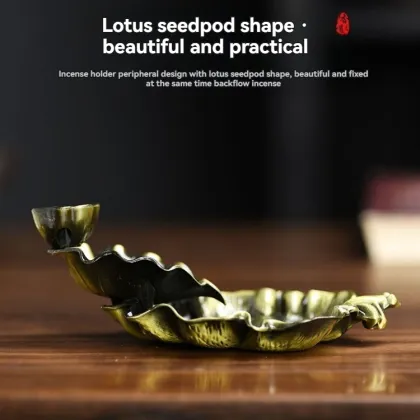 Arabic Mini Incense Burner Lotus Leaf Design Metal Backflow Coil Incense Wholesale