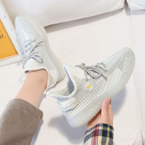 Kasut Wanita Sneakers 3d Bordir Bunga Cushion Flat