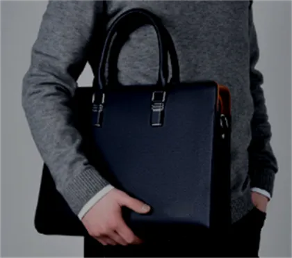 Three-dimensional Silhouette PU Black Business Briefcase