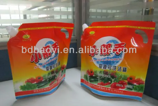 Liquid Detergent Packaing Bag, Plastic Stand Up Pouch
