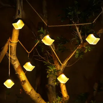 Solar-Powered Ice Brick Pendant Lights for Gardens and Villa Atmosphere