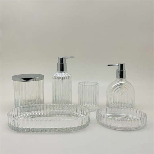 6pcs Glas Badezimmer -Zubehör -Set