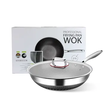 Wholesale 304 Stainless Steel Non-Stick Honeycomb Cooking Pans Skillets