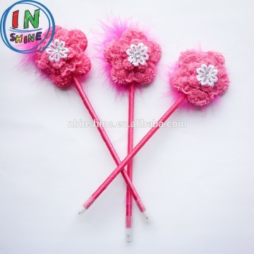 Fashion plush flower wedding feather pen