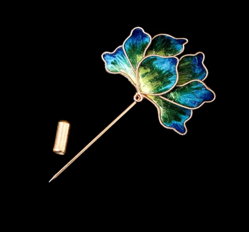 Handmade classical silk velvet flower brooch