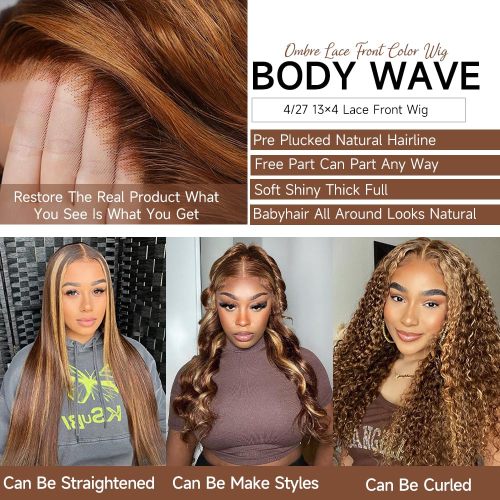 4/27 13x4 Body Wave Boder Lace Pelera delantera