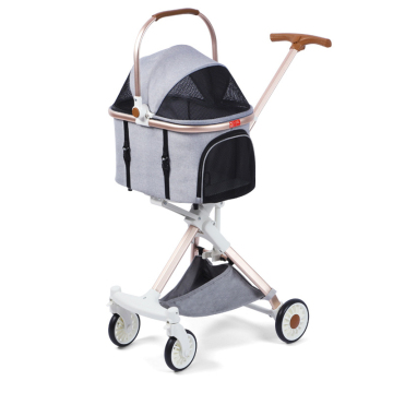 รถเข็นเด็กสัตว์เลี้ยงที่มีน้ำหนักเบาแบบพับได้น้ำหนักเบามี 4 ล้อ - 2 ใน 1 PET PRAM