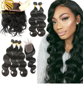 Lsy Wholesale Brazilian Grade 8A Hair Vendors, Human Hair Bundles with 360 Closure