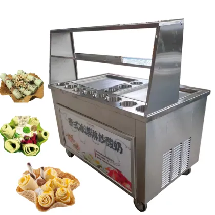 Thai Table Top Ice Roll and Cold Stone Ice Cream Machine for Fried Ice Cream Rolls
