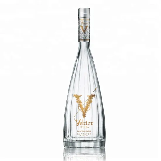 OEM available designed Vektor vodka glass bottle 750ml