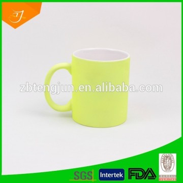 yellow ceramic coffee mug, yellow painting mug, new product 2015