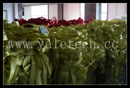 red flat web lifting sling in the power belt
