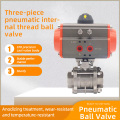 Supapă cu bilă pneumatică cu filet intern din trei piese
