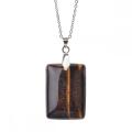 Natural Women Chakra Rectangle Gemstone Pendant Necklace