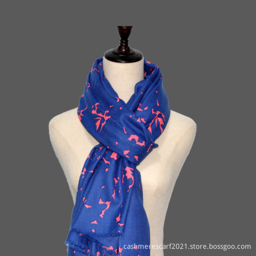 Soft Wool Flower Printing Spring Autumn Lady Scraf