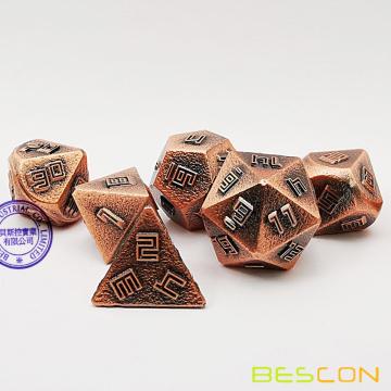 Bescon Copper-Ore Lode Набор цельнометаллических игральных костей, Полиэдральный многогранный D &amp; D RPG 7-Dice Set