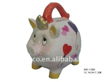 Pig porcelain money box