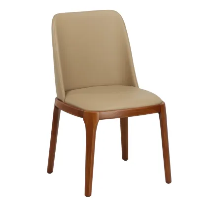 Walnut solid wood leather Grace chair