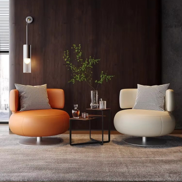 Modern Rotatable Light Luxury Single Sofa for Living Room and Bedroom