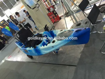 single foot pedal kayak with 1xaluminum beach seat with 1xpedal system fishing boat pedal boat not transparent boat