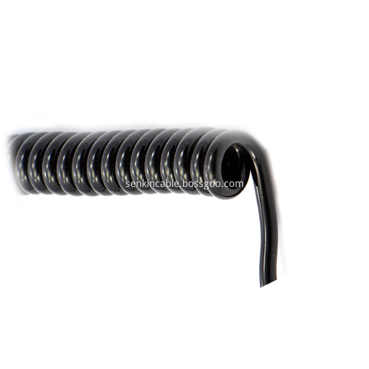 PUR TPE Retractable Coiled Spiral Helix Cable