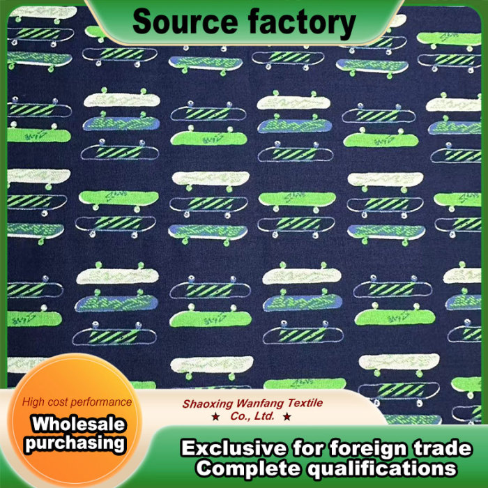 Karikatür Kaykay Pamuk Poplin Kumaş