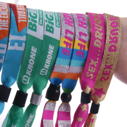 Plastic Festival Event Custom Knit Fabric Wristbands