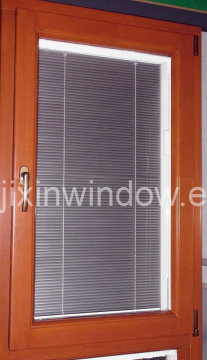 Wood Aluminium Window with Built in Shutters /Louvers