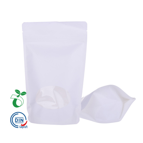 Bolso compostable biodegradable de papel blanco kraft personalizado