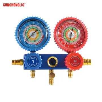 Sunchonglic High Quality Copper Double Gauge Valve Table for Air Condition Parts