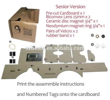 2015 hot selling DIY google cardboard vr google 3d google