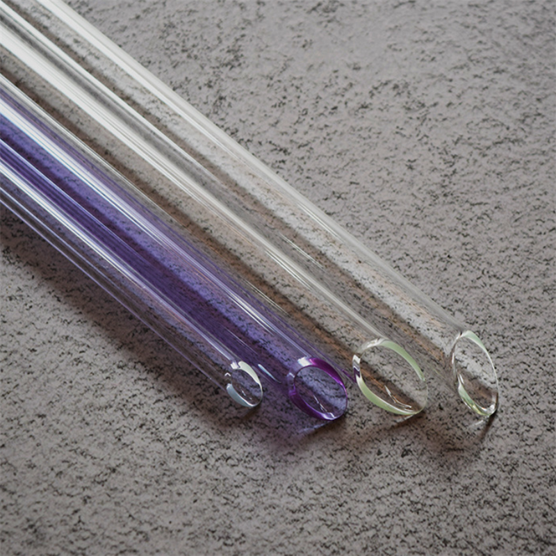 Handmade Clear Glass Straws Short straight independently tested 6 Pack With Brush