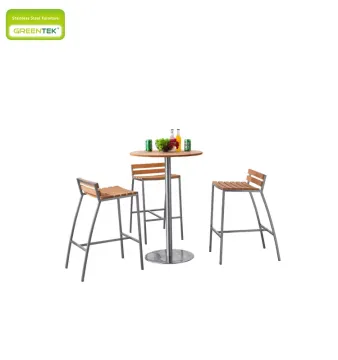 Bar Table With Bar Chair Set Swimming Pool