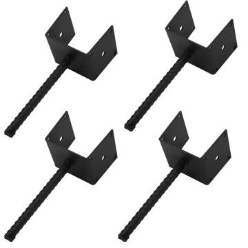 Black Metal U Shape Fence Post Holder with Powder Coating