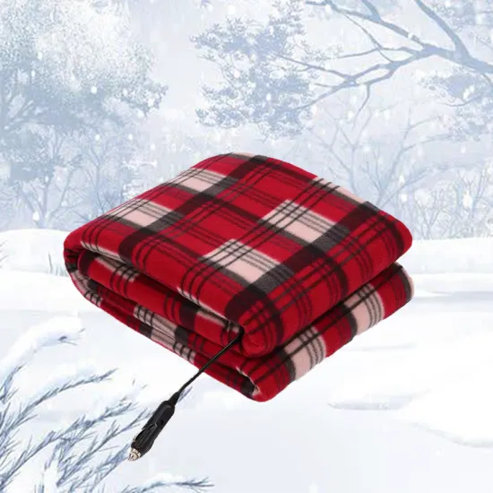 DC12V Car Heated Fleece Travel Blanket