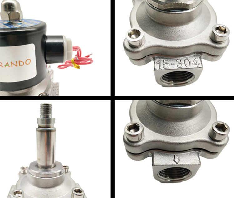 Detail enlargement of 2S160-15 water solenoid valves:
