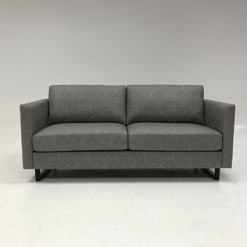Double sofa solid color leather