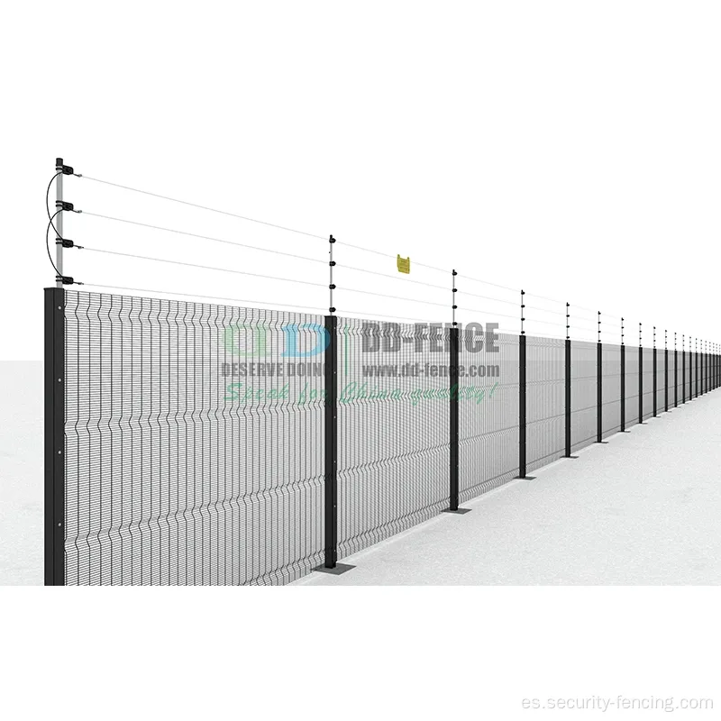 Vista de seguridad de prevención de intrusos de la cerca eléctrica