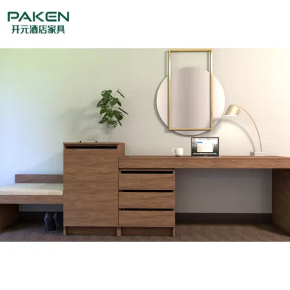 Custom Luxury Marriott Room Furniture: Wood Desk and Luggage Rack Set