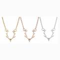 Golden antler silver deer clavicle Necklace simple fashion elk head rose gold alloy adjustable lovely animal Necklace women