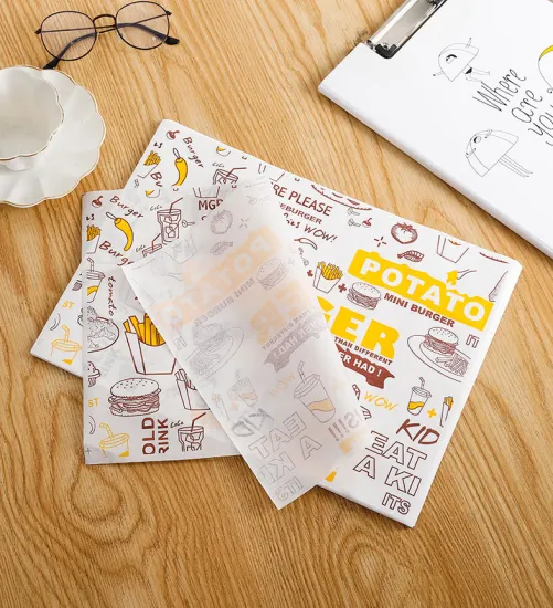 Food Grade Customize Printed Hamburger Paper Sheet