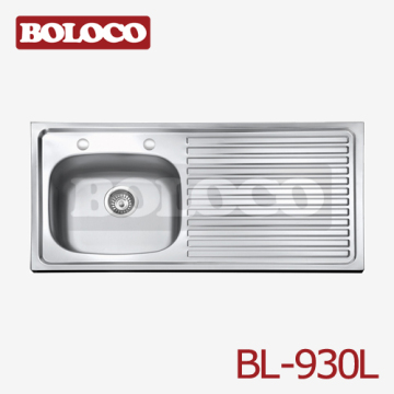 Middle&amp;low Ba Finish Single Bowl Single Drainer One Piece Rectangle/square Sink 304# 201# Bl-930l 