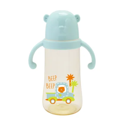 Cartoon Bear PA baby bottle with handle