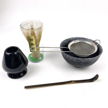 Exquisite Matcha Set with Handmade Bamboo Whisk and Ceramic Pieces