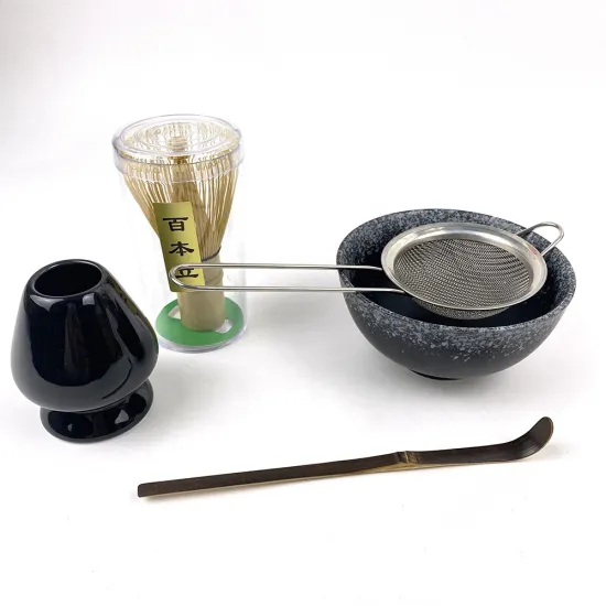 Exquisite Matcha Set with Handmade Bamboo Whisk and Ceramic Pieces