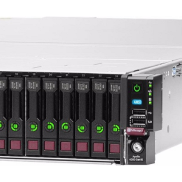 HP Apollo 4200 Gen10 48 Bay Forms Small Form (SFF) dengan slot pemacu 2.5 inci, pengawal RAID P816I-A, dan bekalan kuasa 2x 1600W untuk konfigurasi pelayan