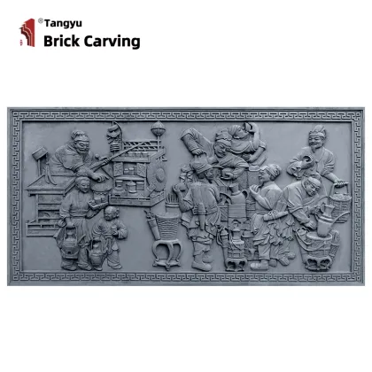 Tea Room Culture Brick Sculpture Fighting Tea Figure