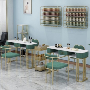 Modern Marble Beauty Salon Furniture - Velvet Manicure Table New Arrival