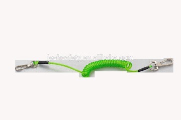 straw green PU coating tools lanyard retractable safety accessories