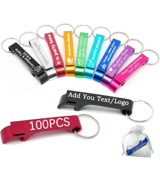 Colorful Aluminum Beer Bottle Opener Keychain - Portable and Practical